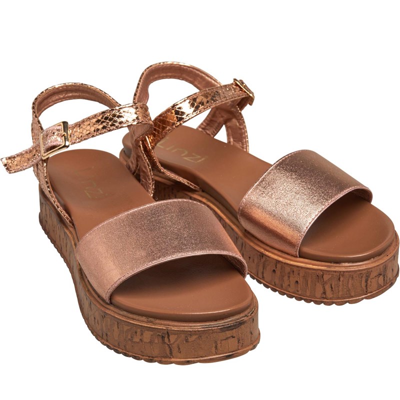 linzi rose gold sandals