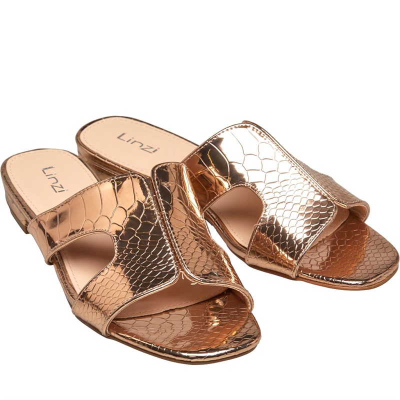 linzi rose gold sandals