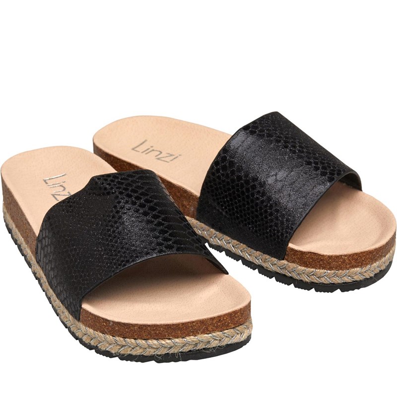 leather platform sliders