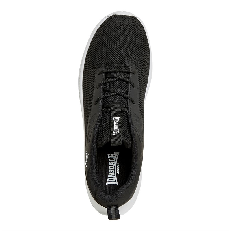 Lonsdale Mens Bowside Trainers Black/White