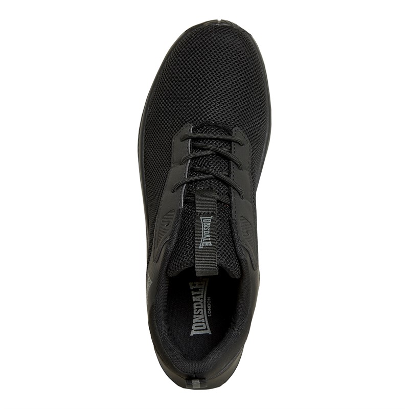 Lonsdale Mens Bowside Trainers Black/Black