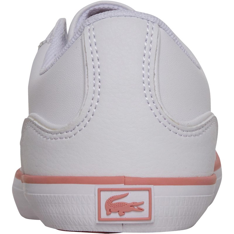 Buy Lacoste Girls Junior Lerond Trainers White/Pink