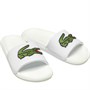 Lacoste Sandales Croco Slides Femme Blanc