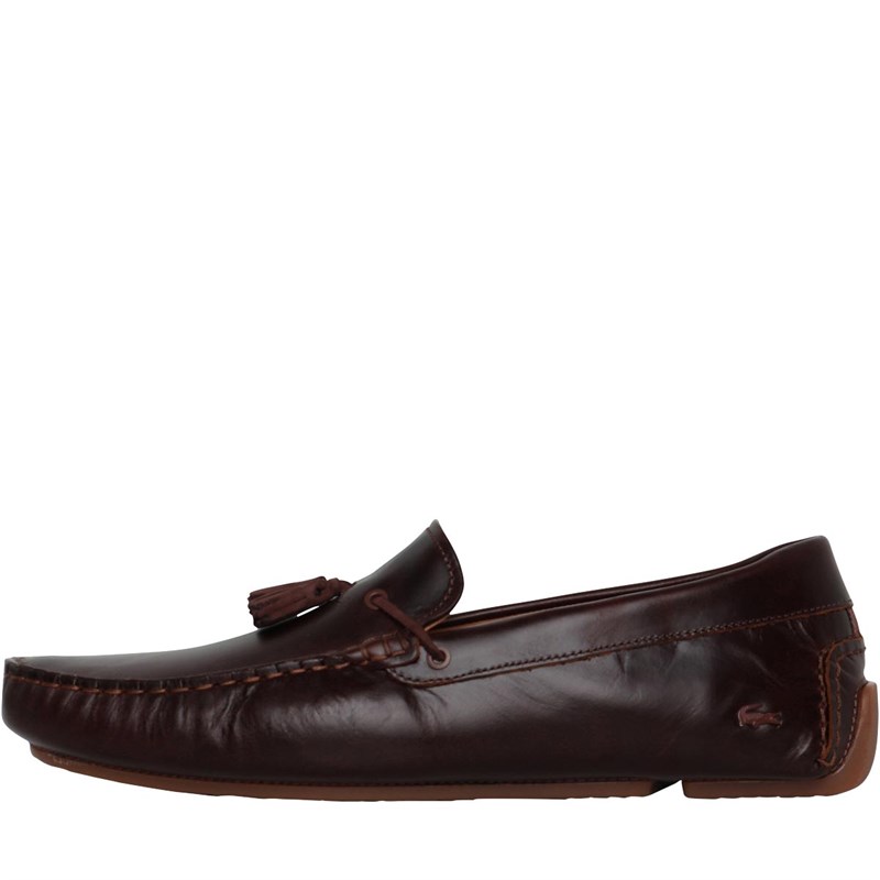 Buy Lacoste Mens Piloter Tassel Loafers Brown Brown