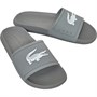 Lacoste Slider Sandales Croco Slide Femme Gris Clair