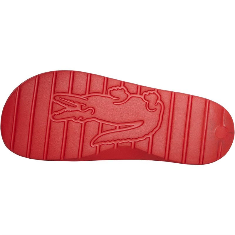 Lacoste Mens Croco 2.0 Sliders Red/Red