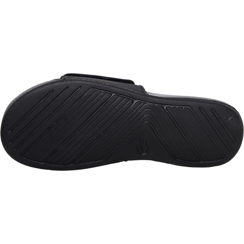 Lacoste Childrens L.30 Strap Sliders Black/White