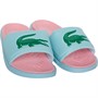 Lacoste Womens Croco Dualiste Sliders Turquoise/Green