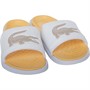 Lacoste Womens Croco Dualiste Sliders Light Pink/White