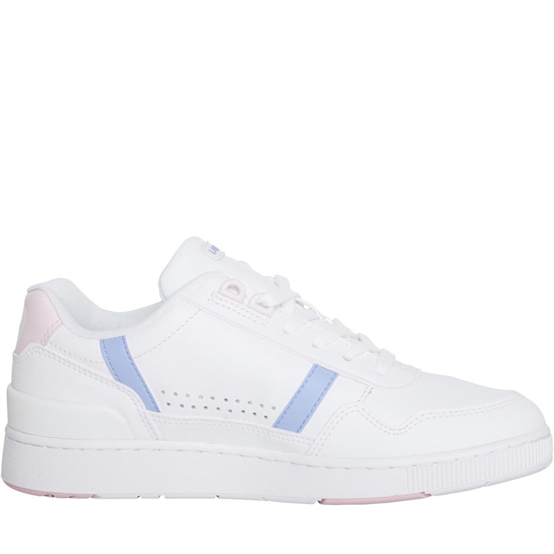 Lacoste Womens T-Clip Trainers White/Light Blue