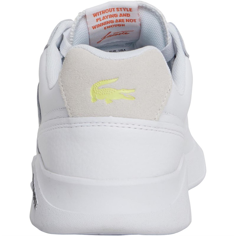 Lacoste Game Advance trainers in white and light pink