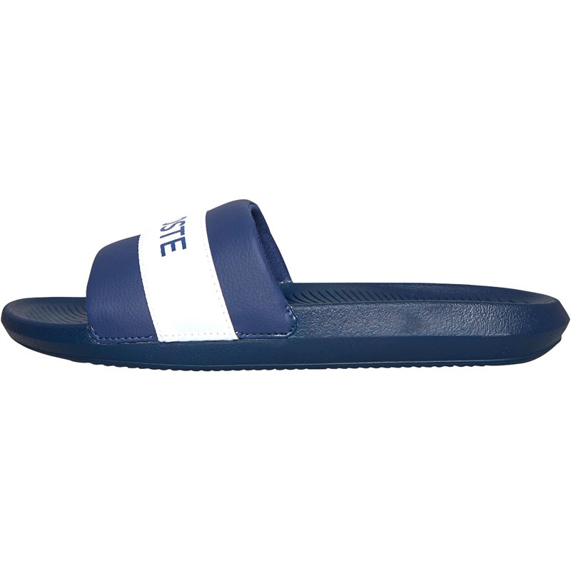 Buy Lacoste Mens Croco Slide Navy/White