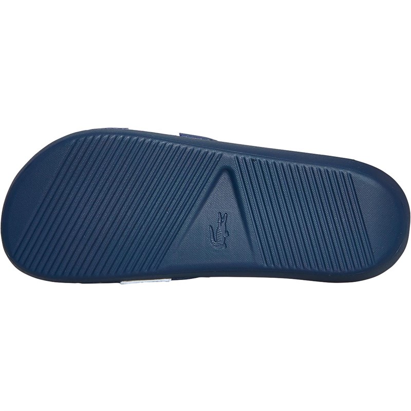 lacoste croco slide white