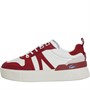 Lacoste Womens L002 Trainers White/Burgundy
