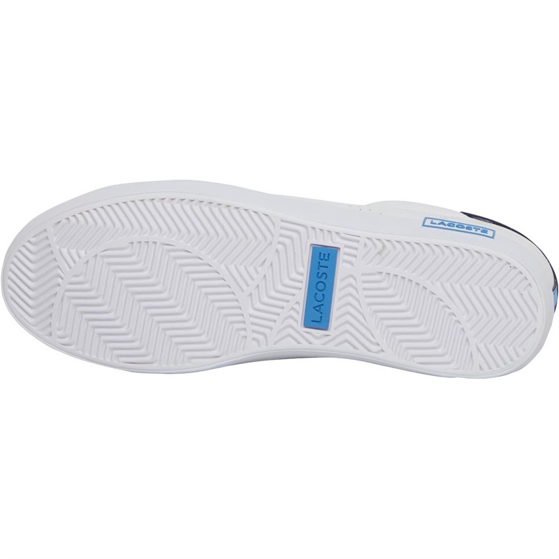 Lacoste Mens Powercourt 2.0 Trainers White/Navy