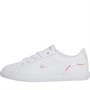 Lacoste Girls Lerond Iridescant Trainers White/Light Pink