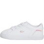 Lacoste Infant Girls Lerond Iridescant Trainers White/Light Pink