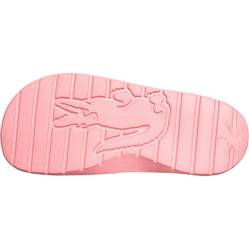 Lacoste Womens Croco 2.0 Slides Pink/Pink