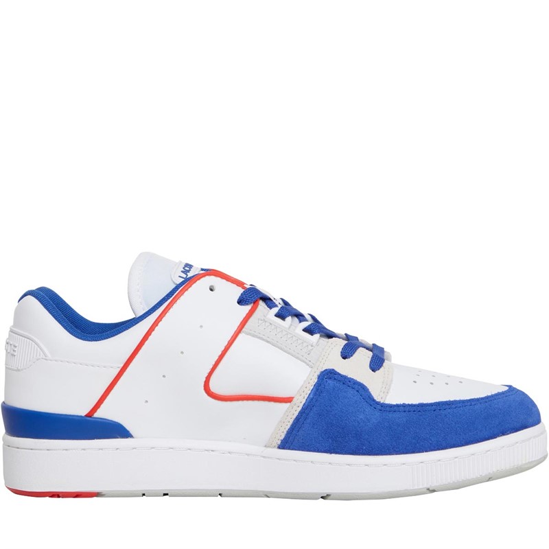Lacoste Mens Court Cage Trainers White/Blue