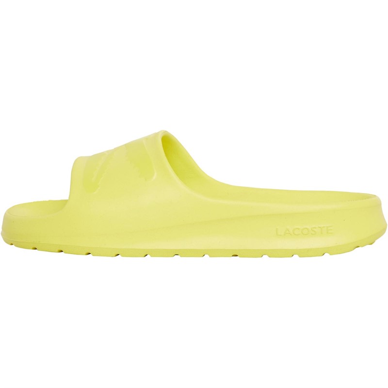 Lacoste Womens Croco 2.0 Slides Light Yellow/Light Yellow