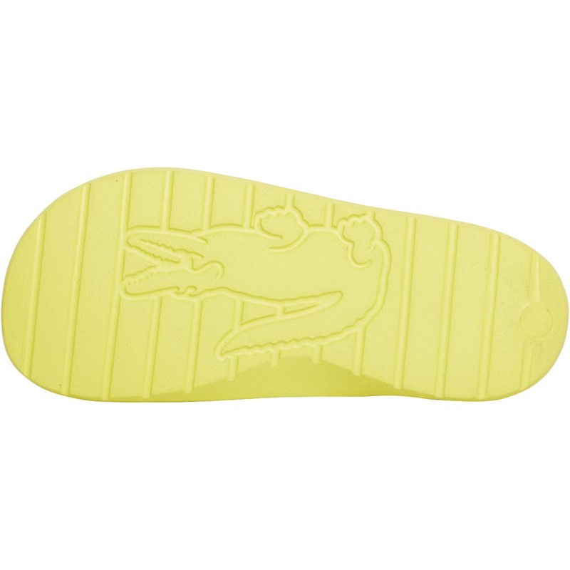 Lacoste Womens Croco 2.0 Slides Light Yellow/Light Yellow