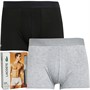 Lacoste Mens Two Pack Boxers Black/Silver Chine