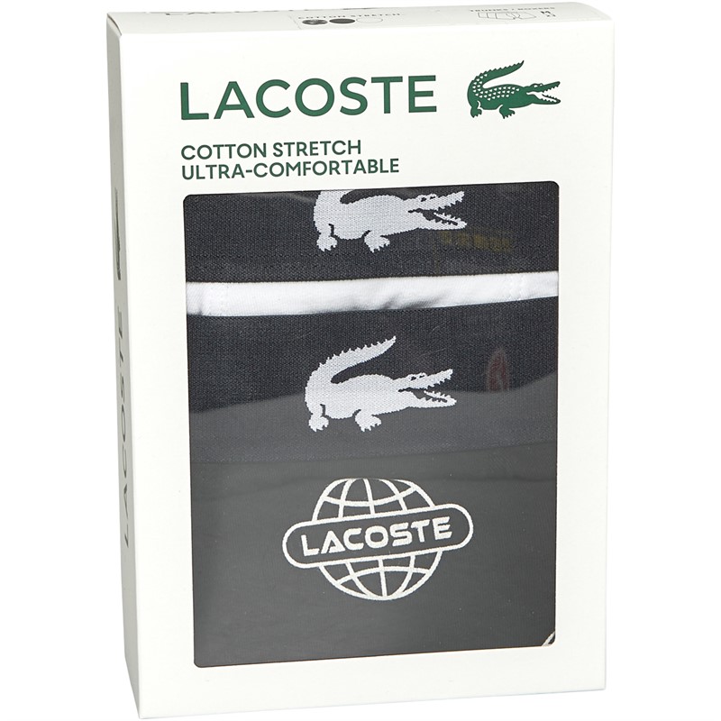 Lacoste Mens Three Pack Boxers Black/White