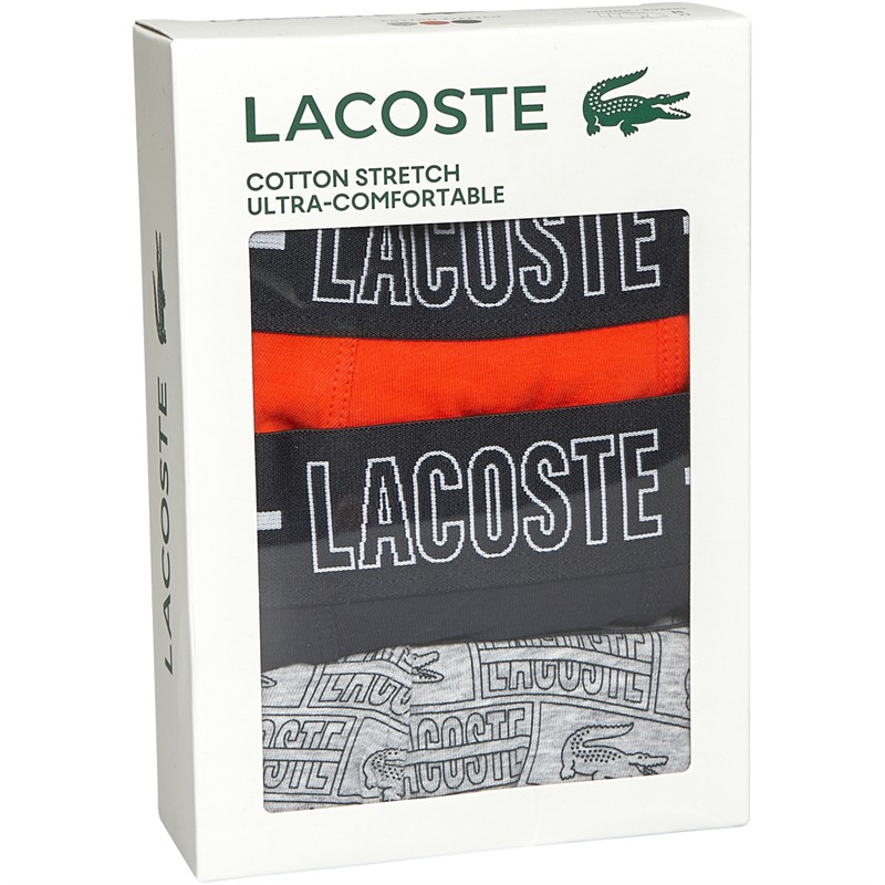 Lacoste Mens Three Pack Boxers Silver Chine/Graphite Som