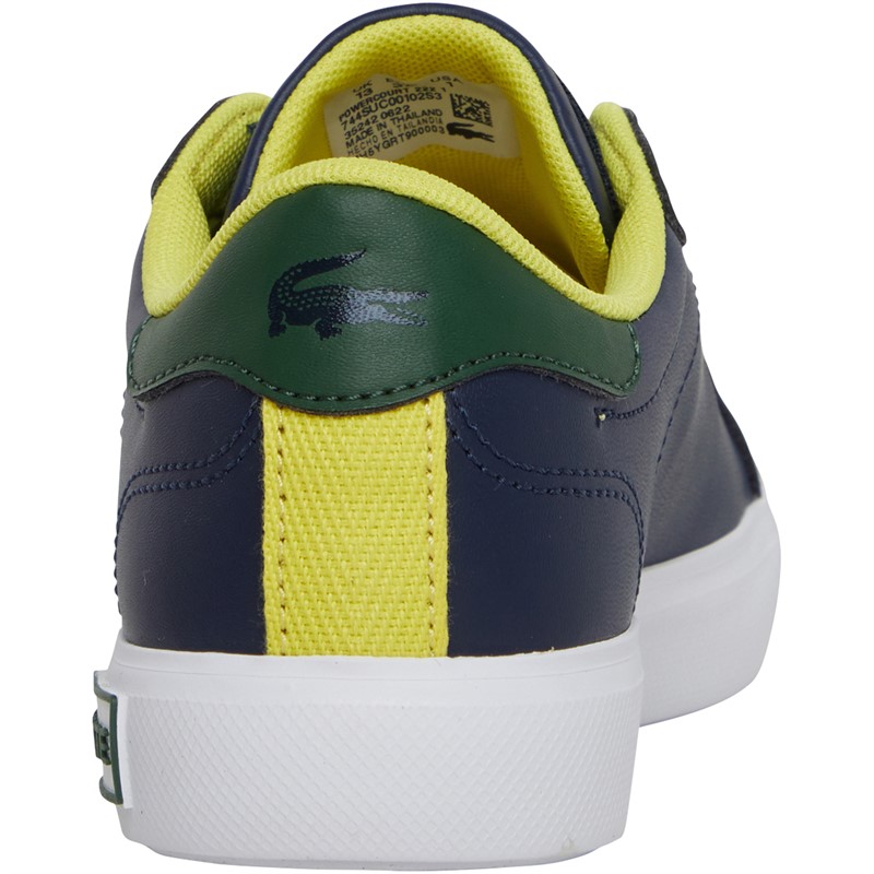 Lacoste Boys Powercourt Trainers Navy/Green