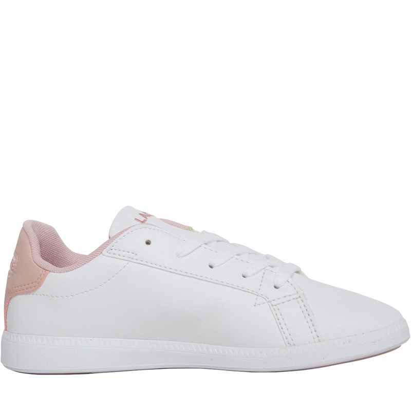 Buy Lacoste Girls Graduate Trainers White/Light Pink