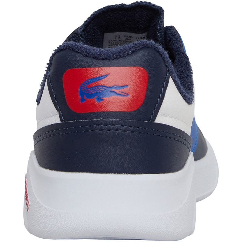 Lacoste Boys Game Advance Trainers White/Navy/Red