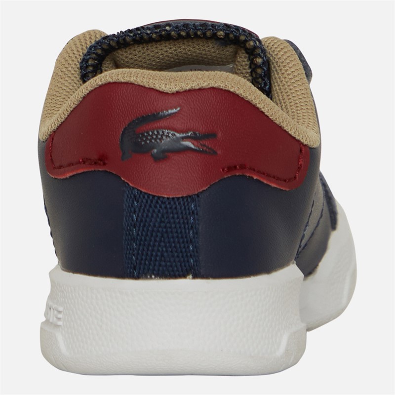 Lacoste Boys Twin Serve Trainers Navy/Red