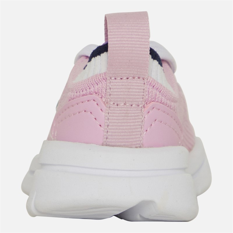 Lacoste Girls Run Spin Knit Trainers Pink/White