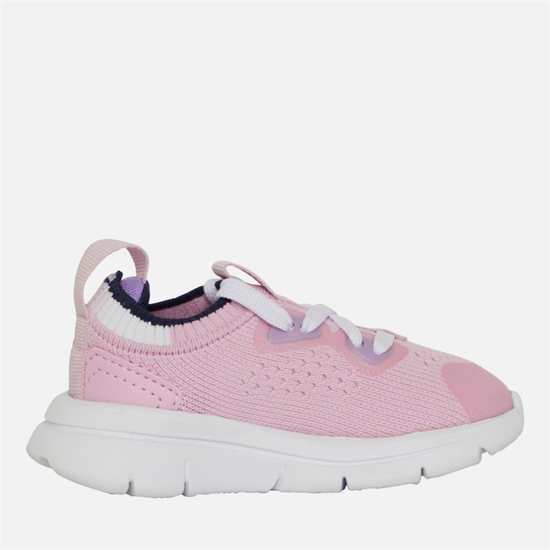 Lacoste Girls Run Spin Knit Trainers Pink/White