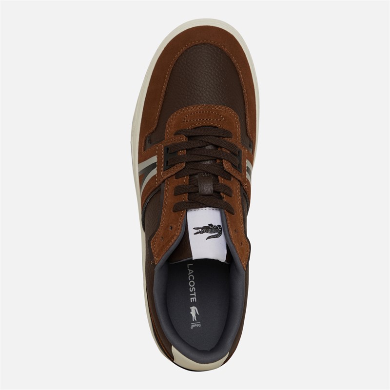 Lacoste Mens L001 Trainers Dark Brown/Black