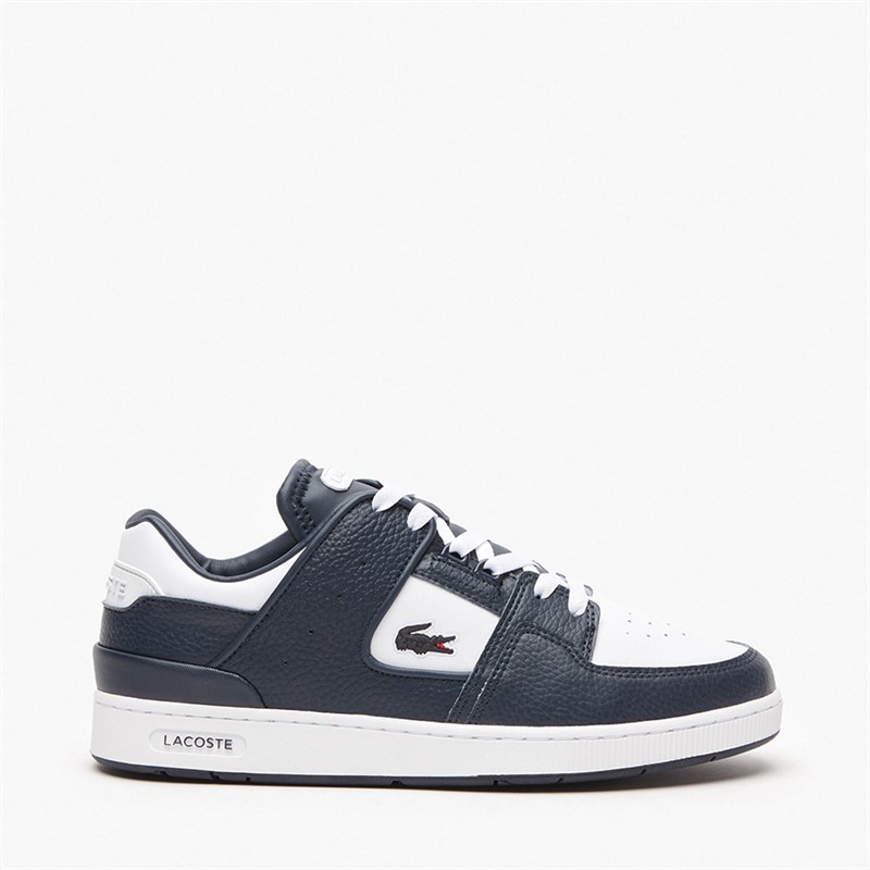 Lacoste Mens Court Cage Trainers White/Navy