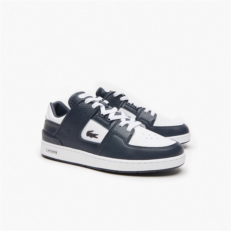 Lacoste Mens Court Cage Trainers White/Navy