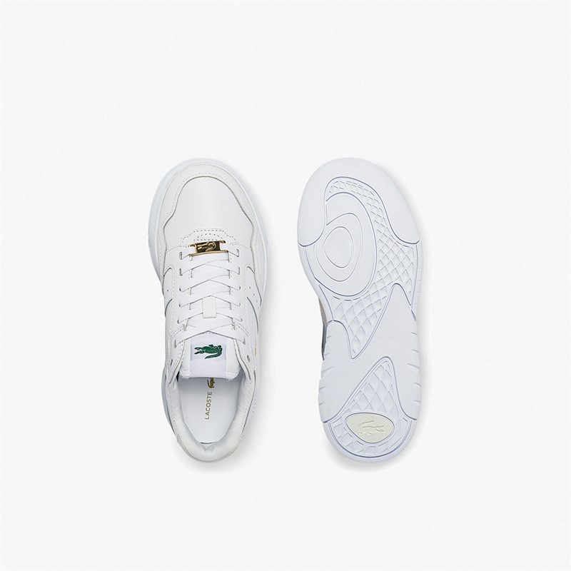 Lacoste Womens Game Advance Luxe Trainers White/Gold