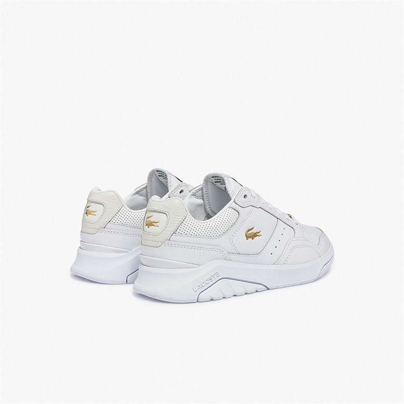 Lacoste Womens Game Advance Luxe Trainers White/Gold