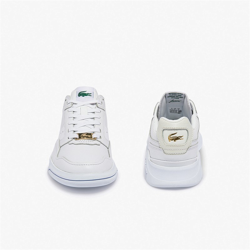 Lacoste Womens Game Advance Luxe Trainers White/Gold