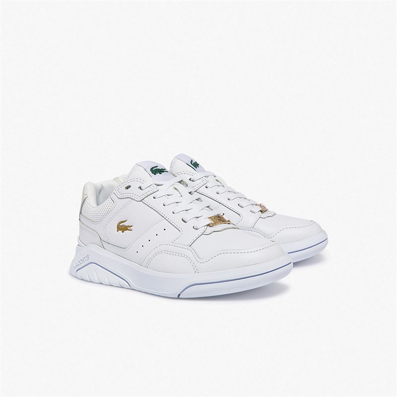 Lacoste Womens Game Advance Luxe Trainers White/Gold