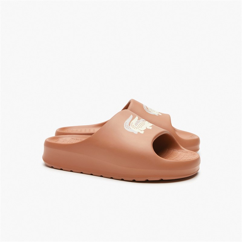 Lacoste Womens Serve 2.0 Sliders Tan/Off White