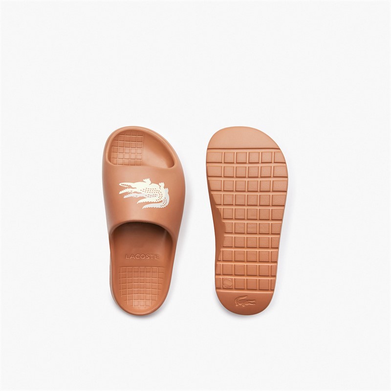 Lacoste Womens Serve 2.0 Sliders Tan/Off White