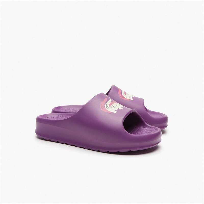 Lacoste Womens Serve 2.0 Sliders Purple/Off White