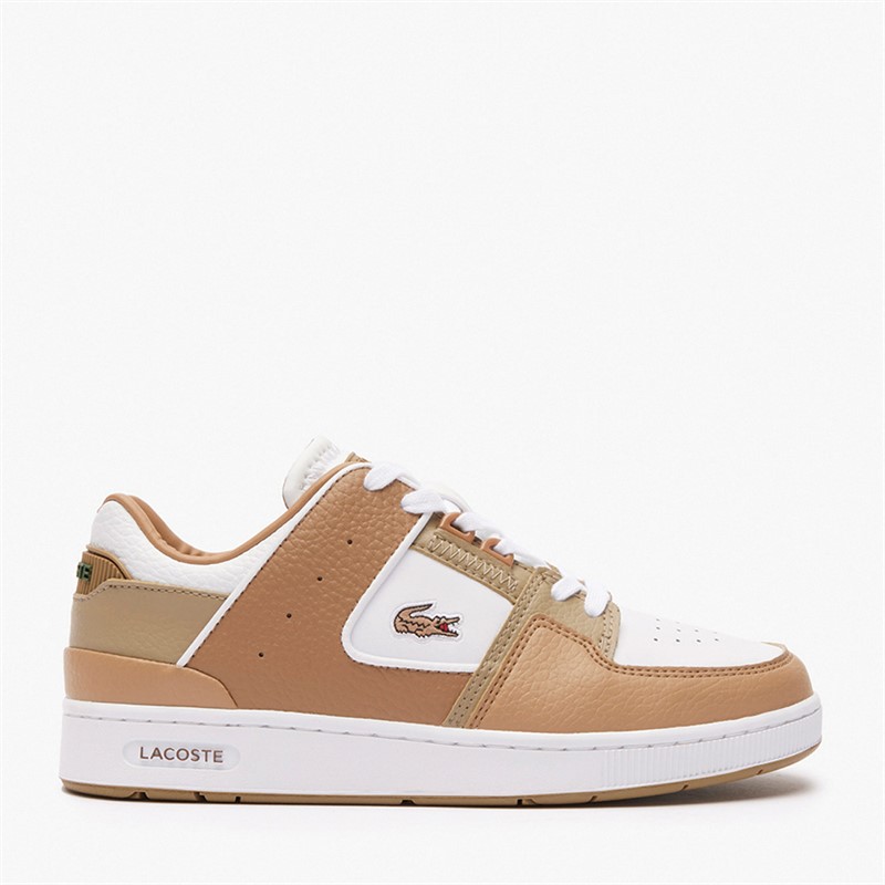 Lacoste Womens Court Cage Trainers White/Brown