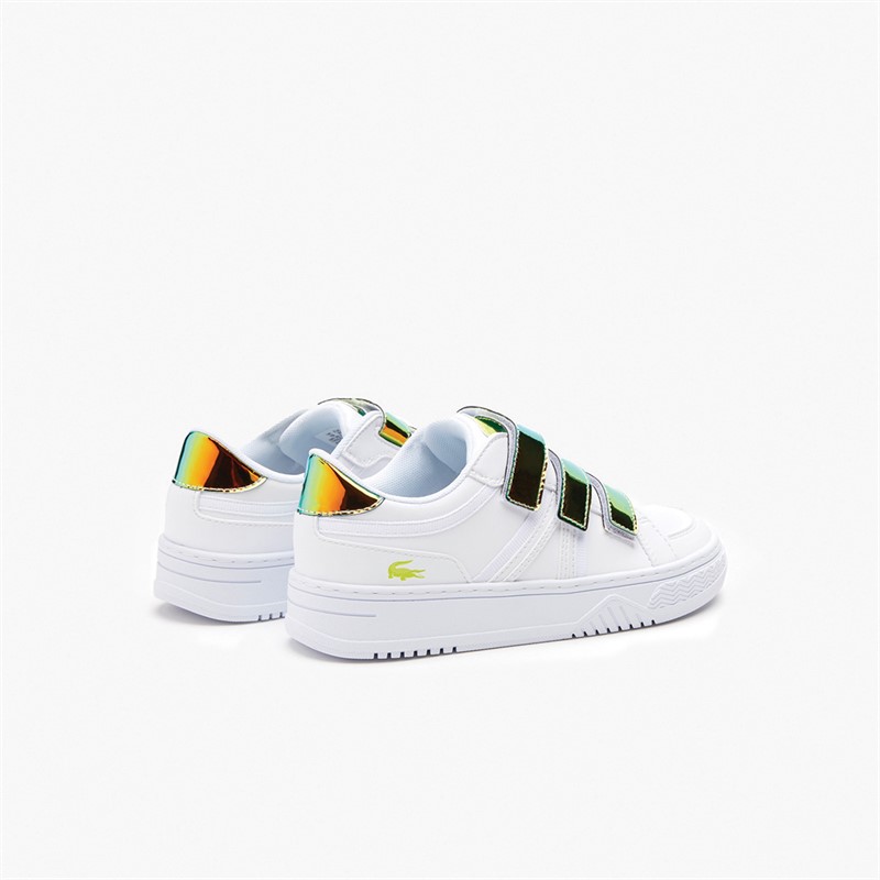 Lacoste Kids L001 Strap Trainers White/Yellow