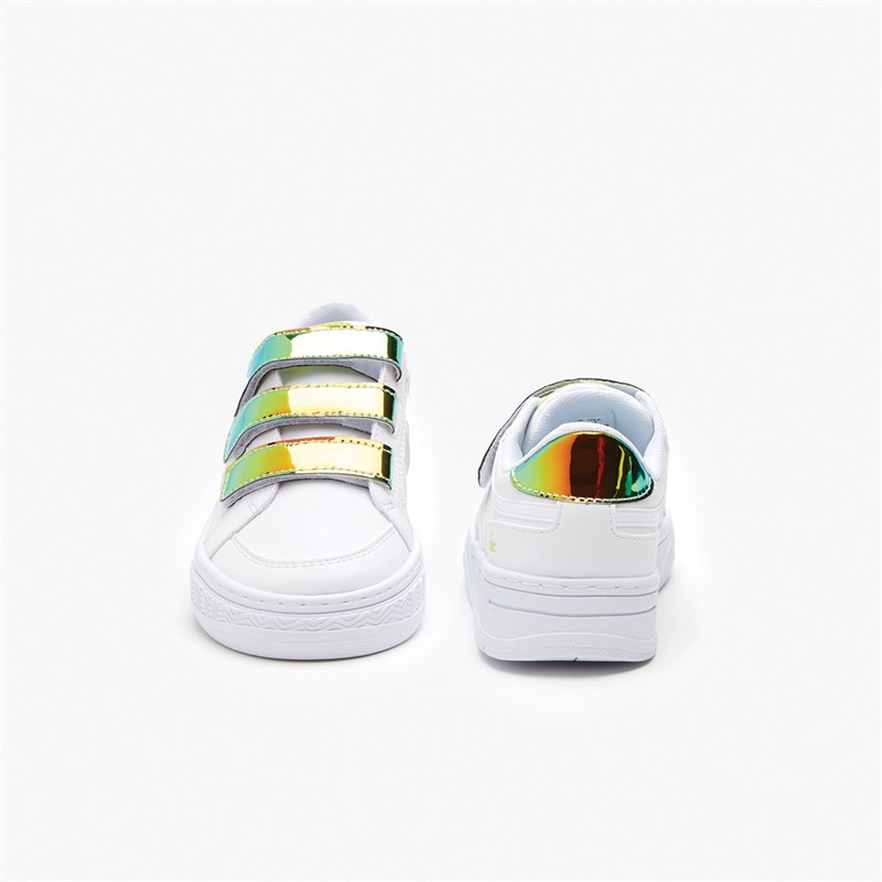 Lacoste Kids L001 Strap Trainers White/Yellow