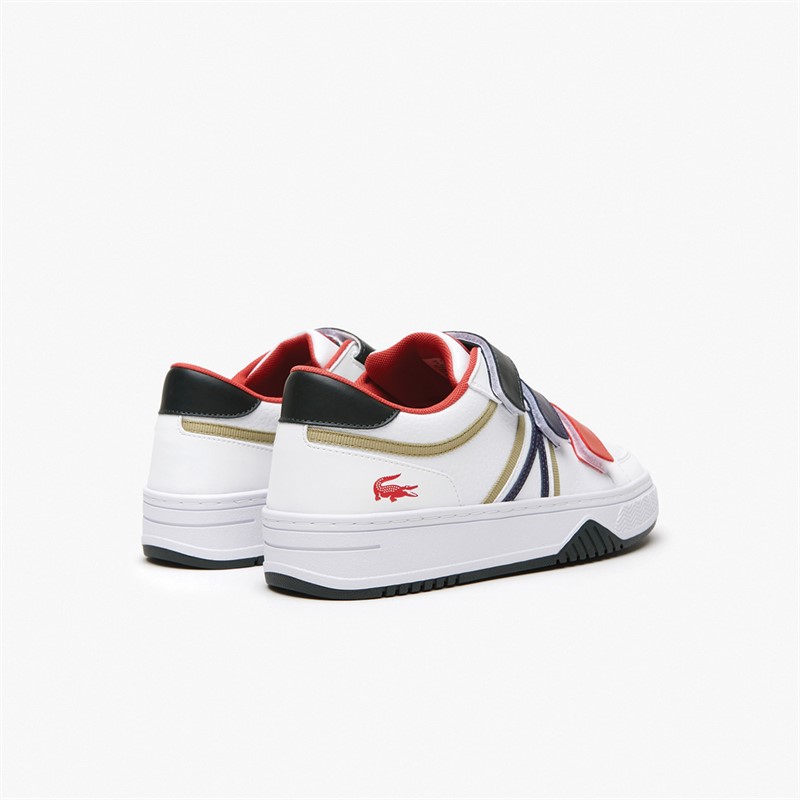 Lacoste Junior L001 Strap Trainers White/Dark Green