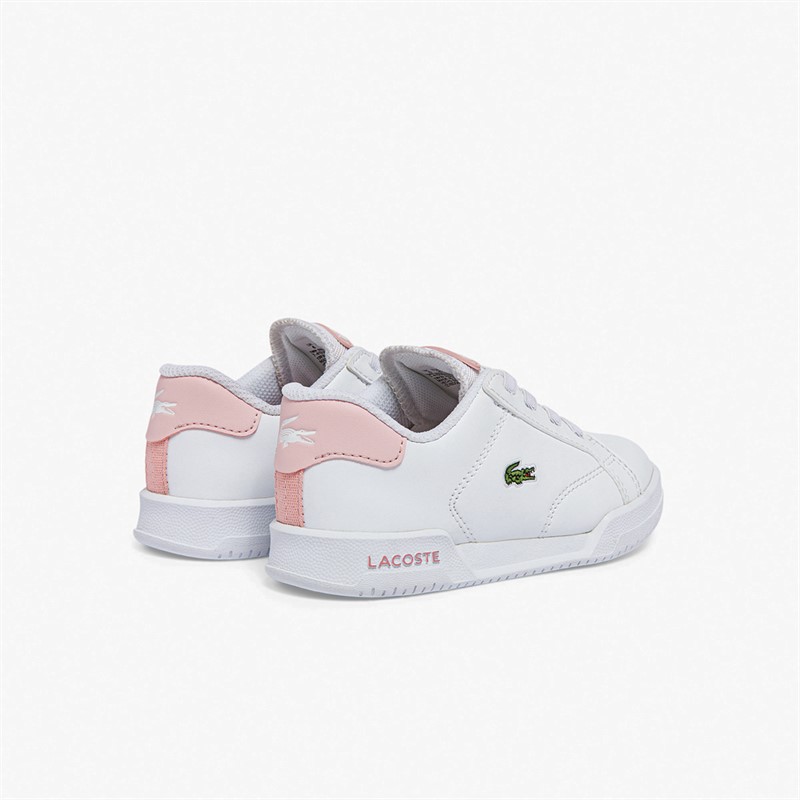 Lacoste Infant Twin Serve Trainers White/Light Pink