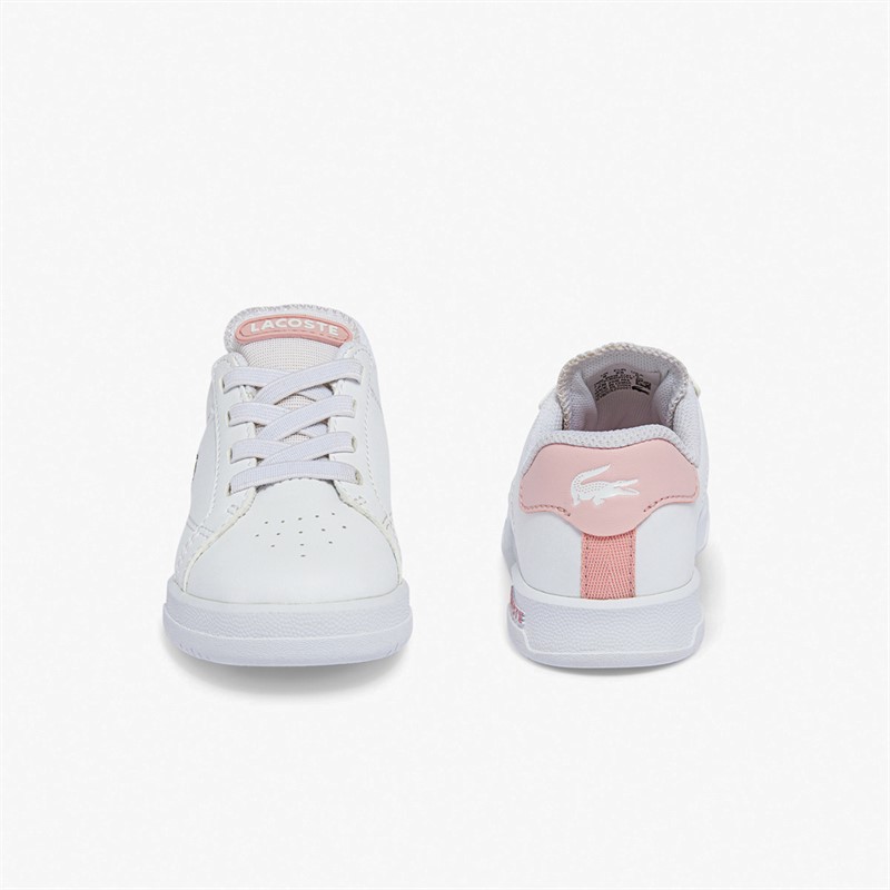 Lacoste Infant Twin Serve Trainers White/Light Pink